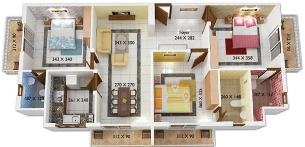 3 BHK Flat in Shwas Tetra Core 22 in Aluva, Kochi - Image 843554