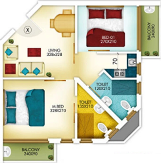 2 BHK Flat in Shwas DualCore in Aluva, Kochi - Image 843170