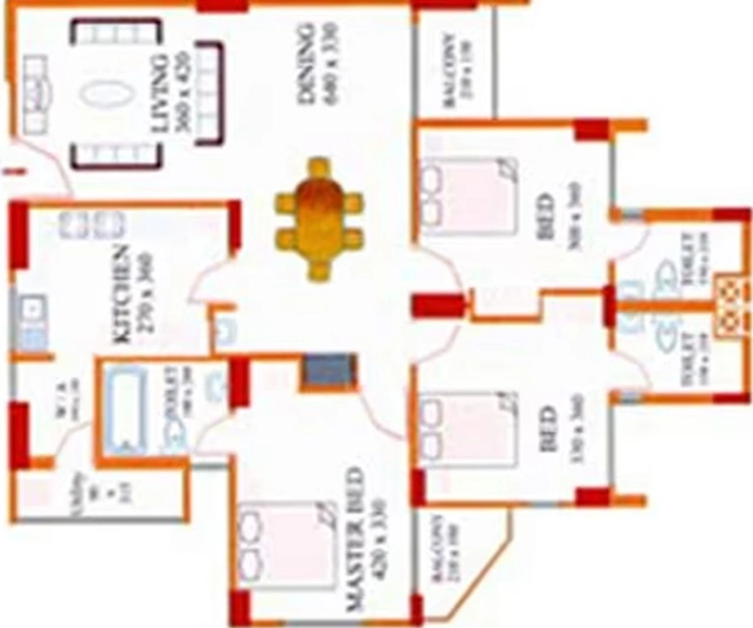 3 BHK Flat in Shwas Mystic Heights Phase 2 in Vyttila, Kochi - Image 843700