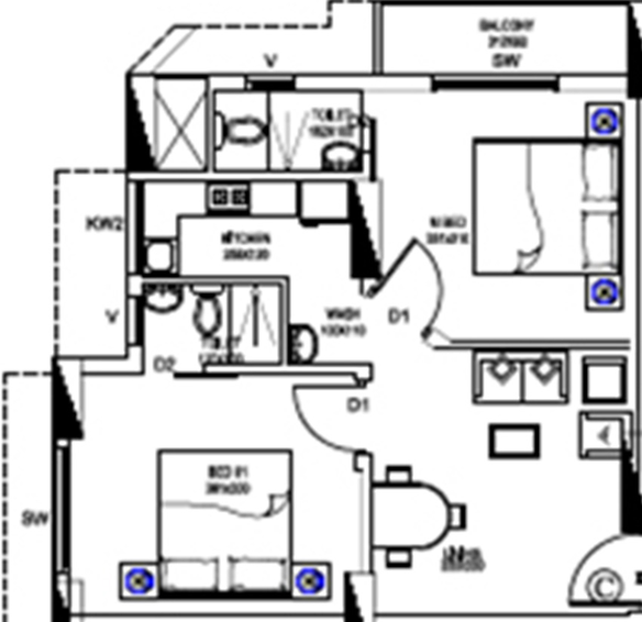 2 BHK Flat in Shwas Tricore 22 in Aluva, Kochi - Image 843720