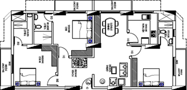3 BHK Flat in Shwas Tricore 22 in Aluva, Kochi - Image 843721