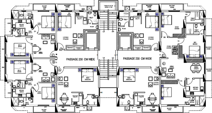 Floor Plan of Shwas Tricore 22 in Aluva, Kochi - Image 247501