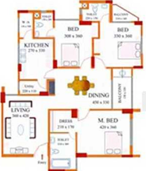 3 BHK Flat in Shwas Mystic Heights Phase I in Vyttila, Kochi - Image 843704