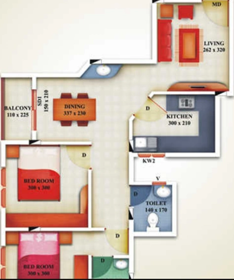 2 BHK Flat in Shwas Guest House in Thrippunithura, Kochi - Image 843680