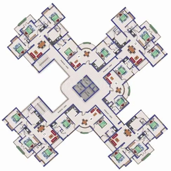 Floor Plan of Shwas Magic Lilly in Aluva, Kochi - Image 247420