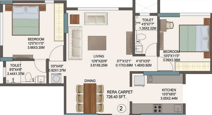 2 BHK Flat in Neelsidhi Brindavan in Ghatkopar East, Mumbai - Image 462784