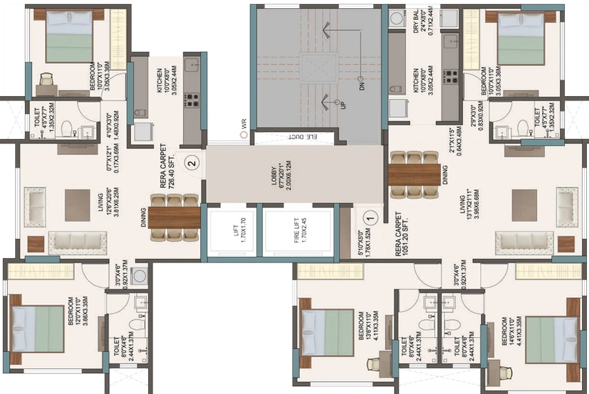 Floor Plan of Neelsidhi Brindavan in Ghatkopar East, Mumbai - Image 33874