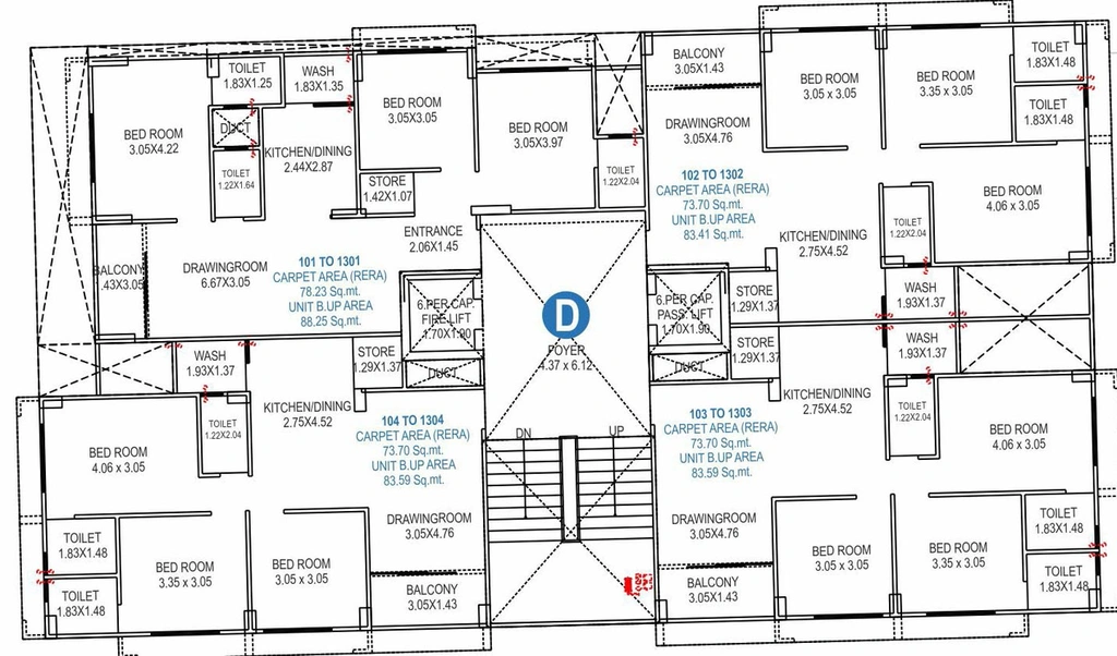 Floor Plan of Shree Kalav Skyline in Bopal, Ahmedabad - Image 129424