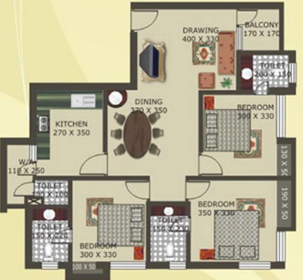 3 BHK Flat in Shwas Cyber Hills in Kakkanad, Kochi - Image 843624