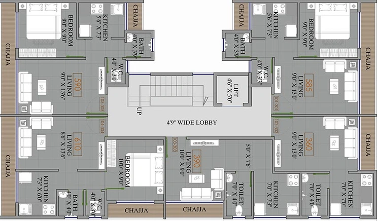 Floor Plan of Today Sita Residency in Pushpak Nagar, Navi Mumbai - Image 258630