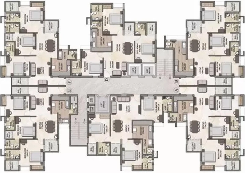 Floor Plan of Travancore Whiteland in Vennala, Kochi - Image 278400