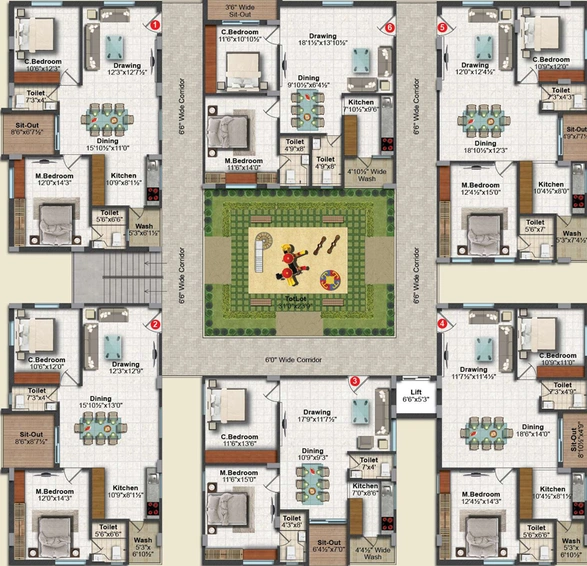 Floor Plan of GSLN Pride in Bachupally, Hyderabad - Image 126166