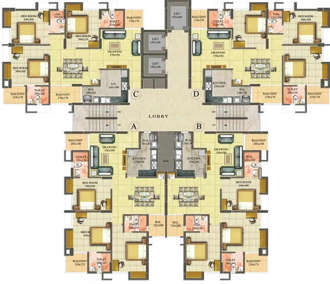 Floor Plan of Travancore Green Isle in Vyttila, Kochi - Image 278383