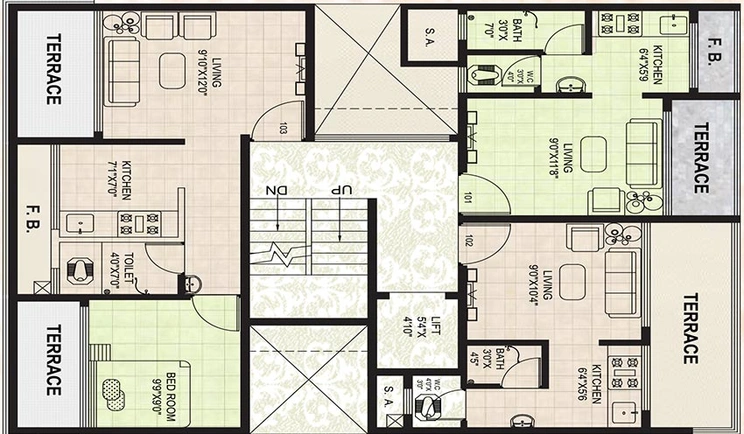 Floor Plan of Amber Solitaire in Ulwe, Navi Mumbai - Image 234680