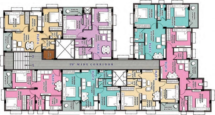 Floor Plan of GM Meena Tulip in New Town, Kolkata - Image 261570