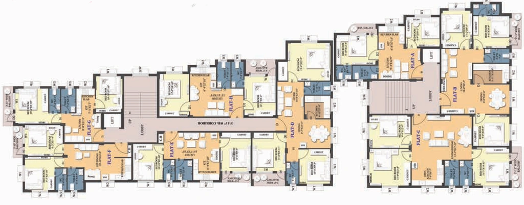 Floor Plan of GM Meena Flora in VIP Road, Kolkata - Image 241944
