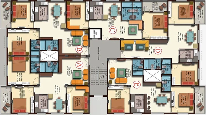 Floor Plan of GM Meena Glory in Rajarhat, Kolkata - Image 261565