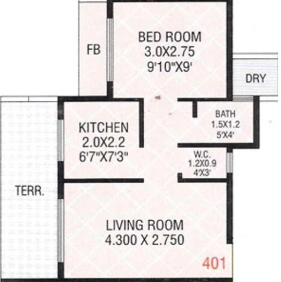 1 BHK Flat in Dubey Gayatri Paradise in Karanjade, Navi Mumbai - Image 839648