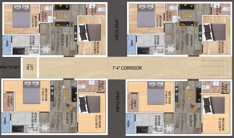 Floor Plan of Maha Homes in Patancheru, Hyderabad - Image 126315