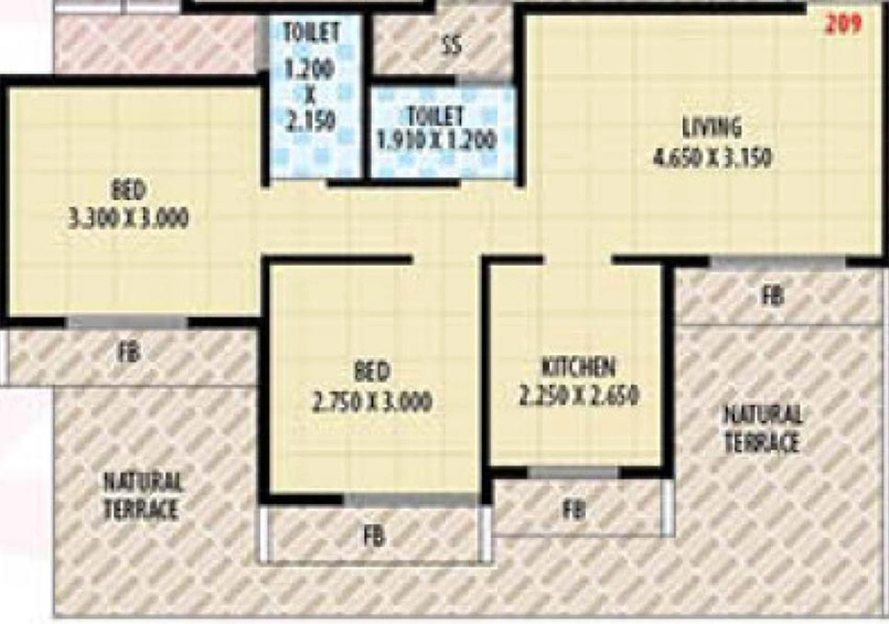 2 BHK Flat in Dubey Gayatri Chhaya in Karanjade, Navi Mumbai - Image 839658