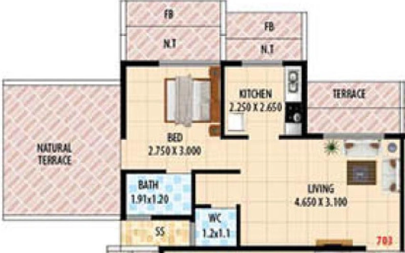 2 BHK Flat in Dubey Gayatri Chhaya in Karanjade, Navi Mumbai - Image 839656