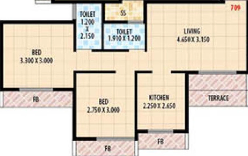 2 BHK Flat in Dubey Gayatri Chhaya in Karanjade, Navi Mumbai - Image 839657