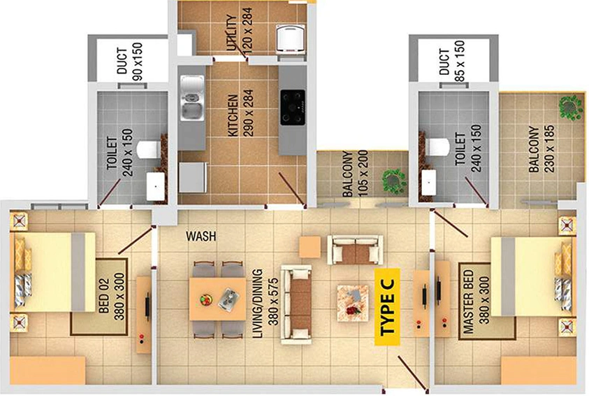 2 BHK Flat in MPS Aroma in Kaloor, Kochi - Image 857240