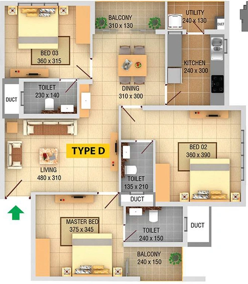 3 BHK Flat in MPS Aroma in Kaloor, Kochi - Image 857242