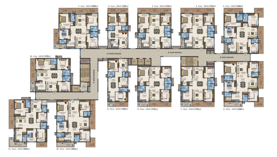 Floor Plan of Niharika Skyline in Khajaguda, Hyderabad - Image 315662