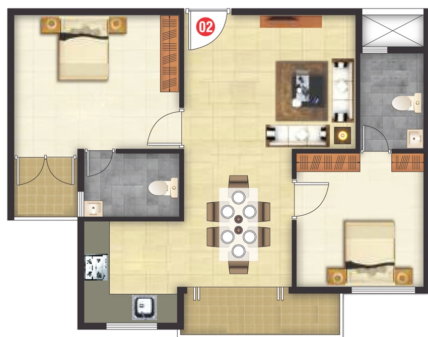 2 BHK Flat in Rayaan Lotus Park in Bachupally, Hyderabad - Image 867442