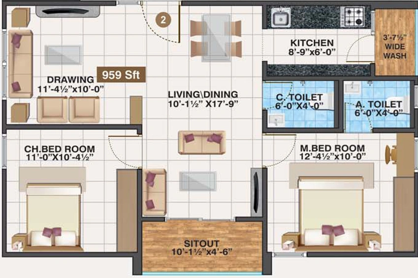 2 BHK Flat in MPH Aspira and Wondur in Isnapur, Hyderabad - Image 794897