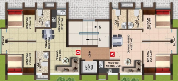 Floor Plan of Magnolia Avanti in New Town, Kolkata - Image 242456