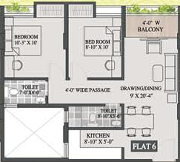 2 BHK Flat in Magnolia Elite in Rajarhat, Kolkata - Image 840814
