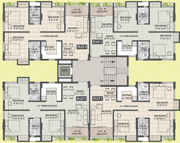 Floor Plan of Magnolia Elite in Rajarhat, Kolkata - Image 242475