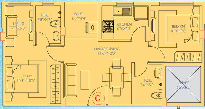 2 BHK Flat in Magnolia Olympus in New Town, Kolkata - Image 840836