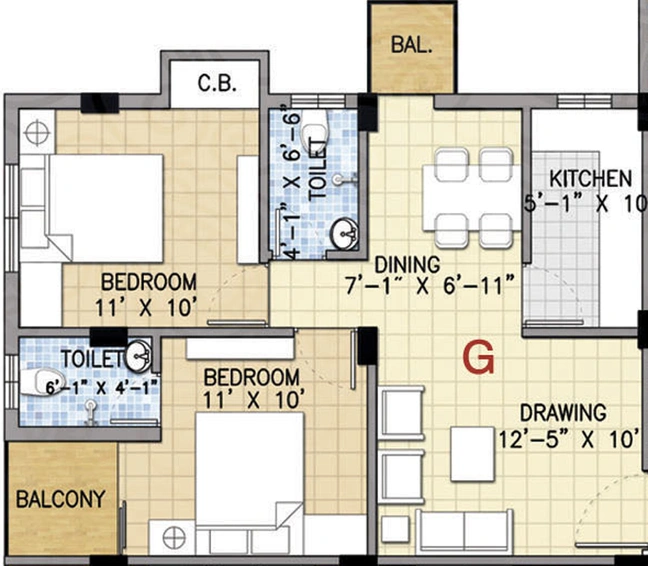 2 BHK Flat in Magnolia Elanza in New Town, Kolkata - Image 840813