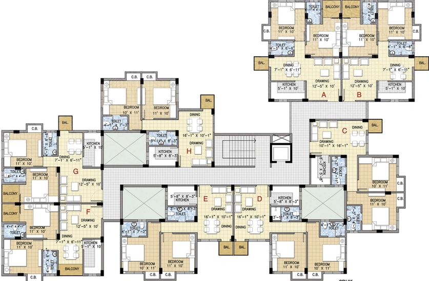 Floor Plan of Magnolia Elanza in New Town, Kolkata - Image 242470