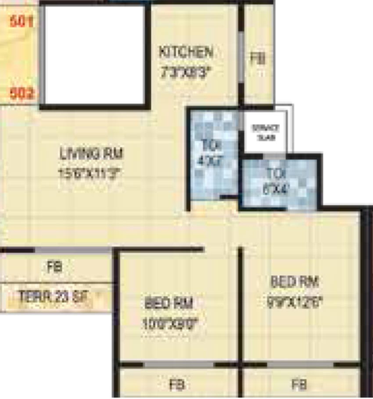 2 BHK Flat in Sandeep Prathamesh Platinum in Ulwe, Navi Mumbai - Image 842735