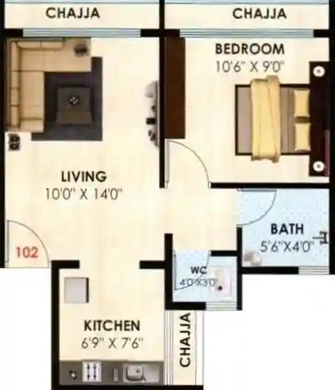 1 BHK Flat in Sandeep Eknath Sadan in Ulwe, Navi Mumbai - Image 842924