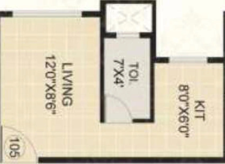 1 RK Studio Apartment in Sandeep Sai Dham in Karanjade, Navi Mumbai - Image 842930