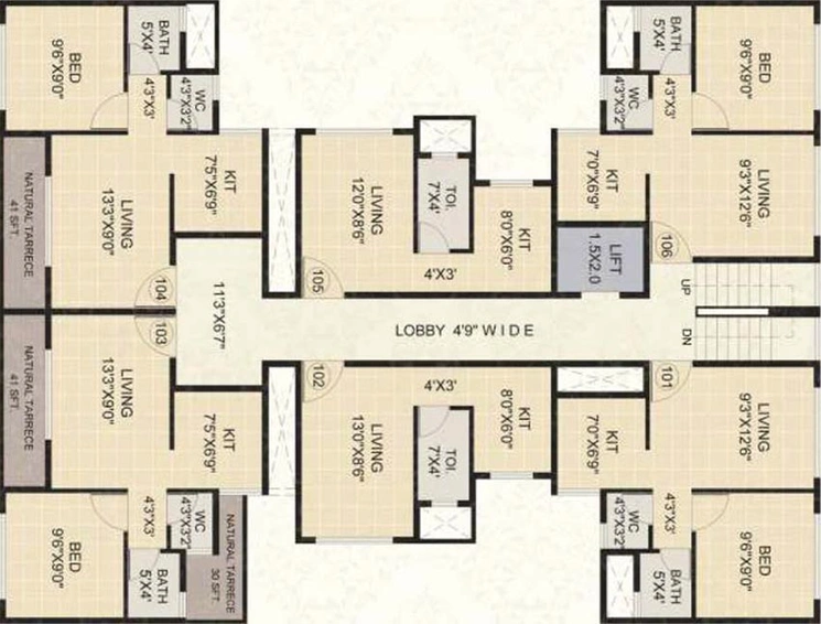Floor Plan of Sandeep Sai Dham in Karanjade, Navi Mumbai - Image 256389