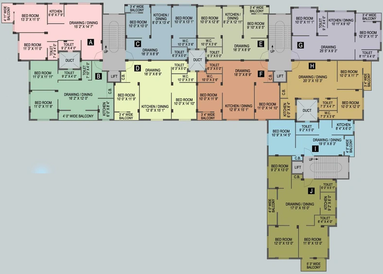 Floor Plan of Bhawani Lake View in Birati, Kolkata - Image 239604
