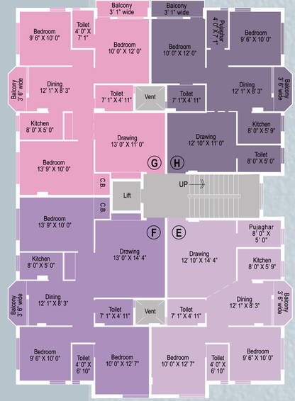 Floor Plan of Bhawani North View in Rajarhat, Kolkata - Image 239614