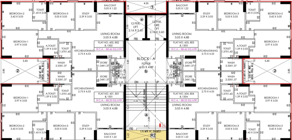 Floor Plan of Suryam Arnath in Vasna, Ahmedabad - Image 127827
