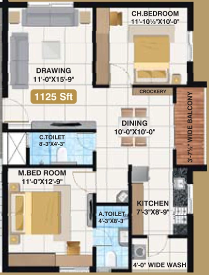 2 BHK Flat in Svadha Kollaar in Tellapur, Hyderabad - Image 796806