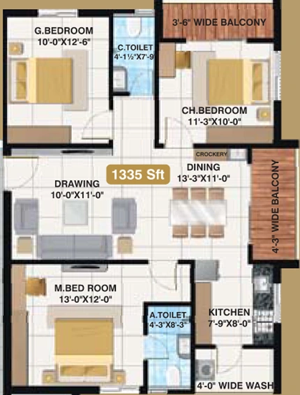 3 BHK Flat in Svadha Kollaar in Tellapur, Hyderabad - Image 796807