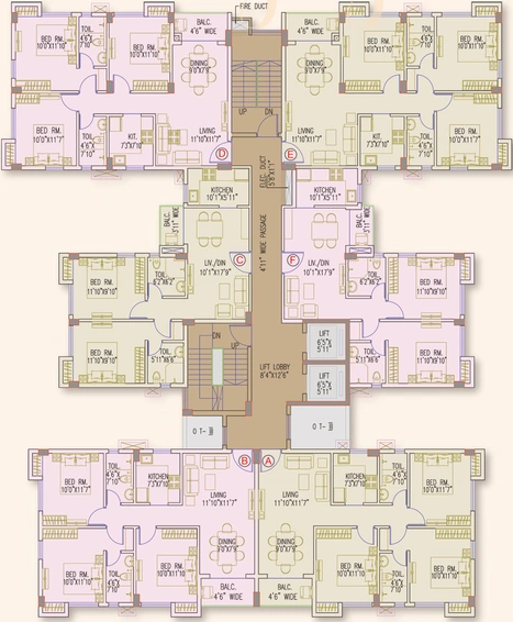 Floor Plan of Natural Majesty in Birati, Kolkata - Image 242596