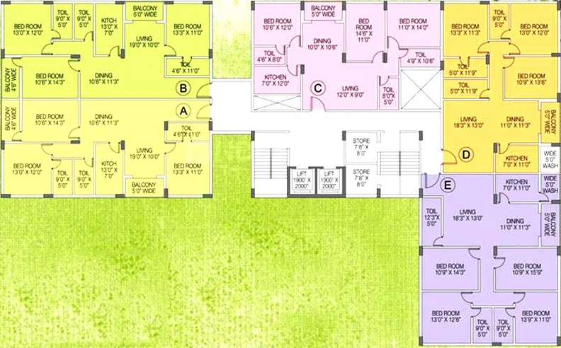 Floor Plan of Natural Sarvapriya Residency in Kalighat, Kolkata - Image 261707