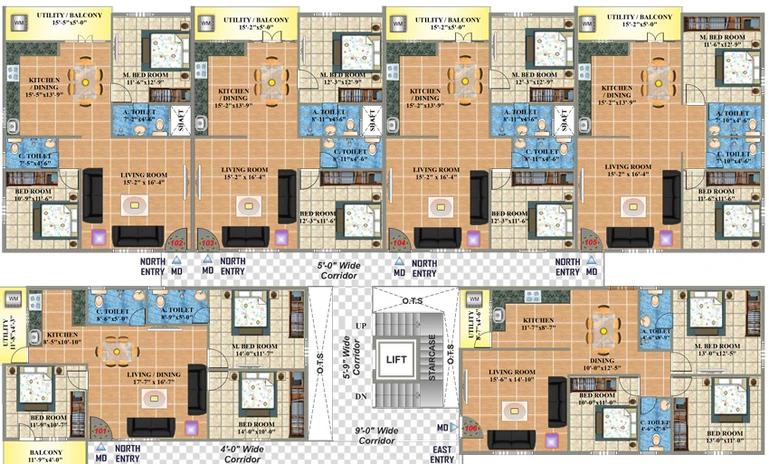 Floor Plan of Balaji Elite in Rajarajeshwari Nagar, Bangalore - Image 125287