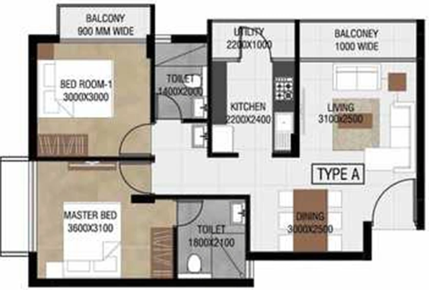 2 BHK Flat in Nucleus Hey Day in Kakkanad, Kochi - Image 849249